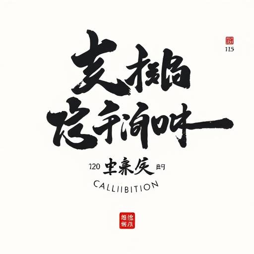 書道作品展のポスターの写真。墨で描かれた力強い文字が印象的。